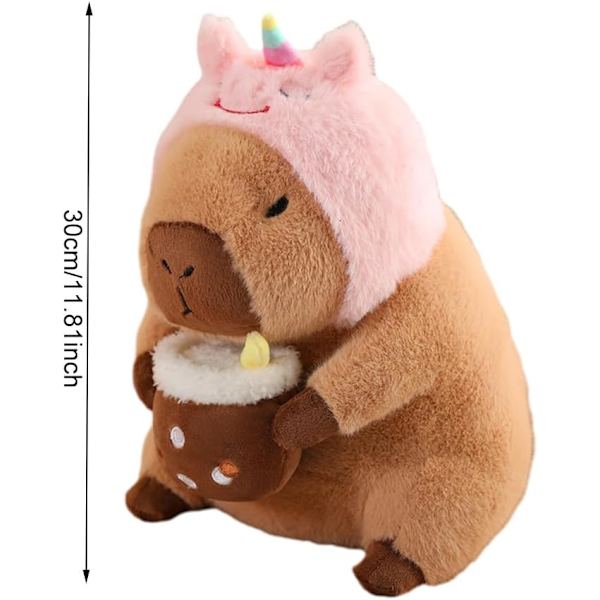 Sød Capybara Plyslegetøj, Capybara Plysdyr til Voksne, Bløde Plysdukker Pude, Hjemmedekorationer til Børns Gaver, Enhjørning