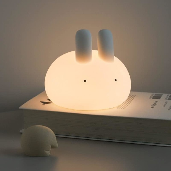 Söt Squishy Bunny sänglampa, Kawaii Animals Silicon Light Up för pojkar och flickor, LED-dekor nattlampa för toddler och barnrum.