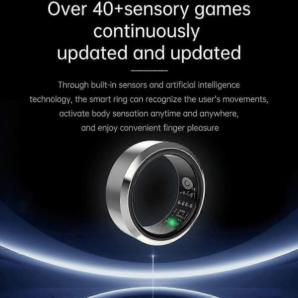 S9Ring Helseovervåking Metall Smart Ring Multifunksjonell Bluetooth-ring - Sølv/Størrelse 9 (Sølv/Størrelse 9)