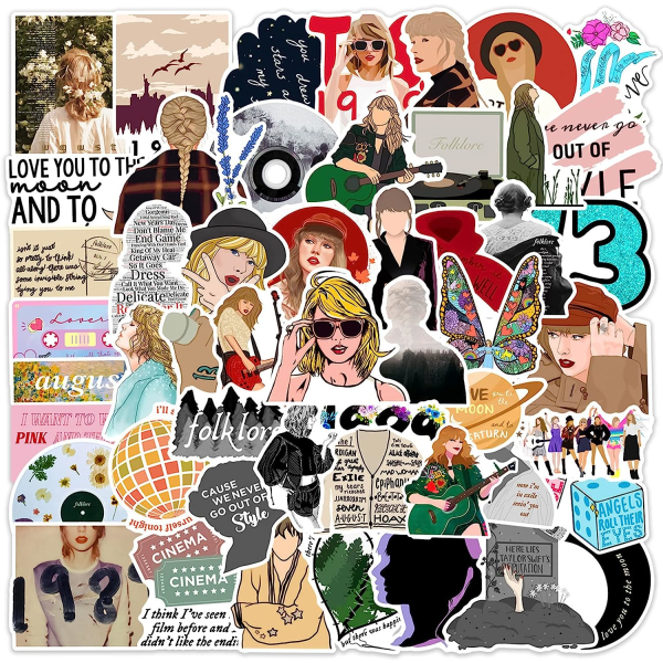 Populære Singer Stickers 50 Stk, Vinyl Vandtætte Stickers til Vandflasker Laptop Telefon Computer Guitar, Gaver til Teenagere, Piger, Fans