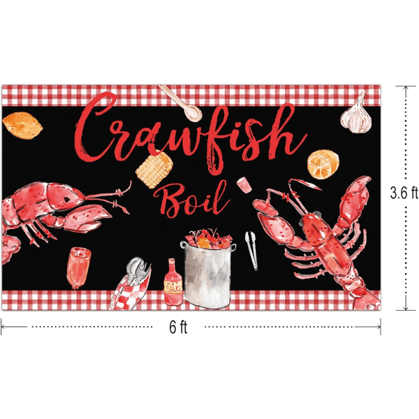 Large Crawfish Boil Sign Banner Crawfish Boil Backdrop Banner Decoration Crawfish Boil Party Supplies Decorations Crawfish Boil Background 6x3.6FT