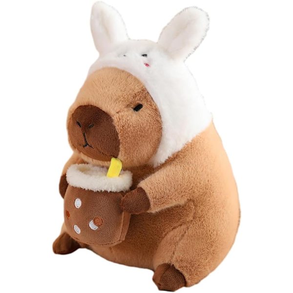Söt Capybara Plyschleksak, Capybara Gosedjur för Vuxna, Mjuk Plyschdocka Kudde, Heminredning för Barnpresenter, Kanin