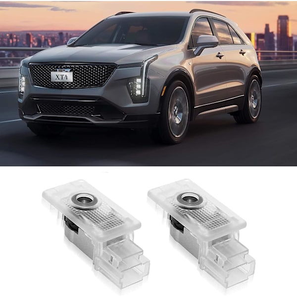 Auton oven lokon projektori, yhteensopiva SRX XTS ATS XT4 XT5 XT6:n kanssa, 2 kpl haalistumatonta HD-kaksoispistokelätäkköä, helppo asennus (2-pakkaus)