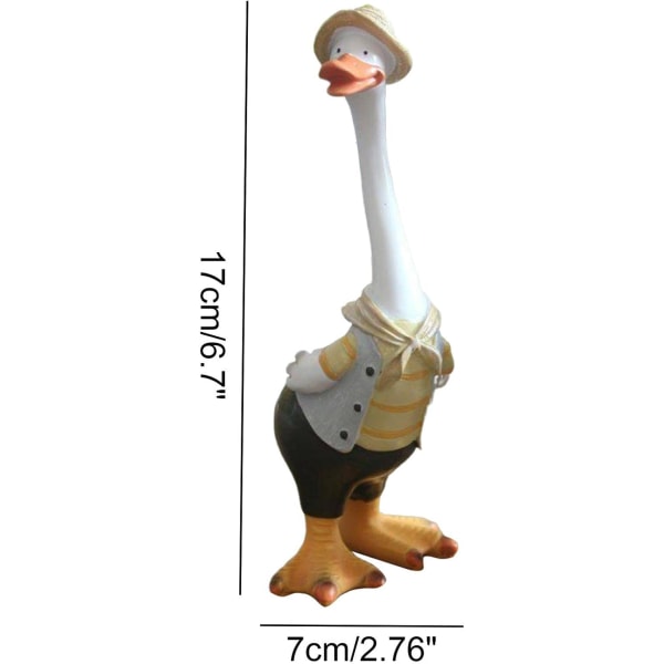 Anka | Dekoration av hartsresin för utomhusbruk - Dekoration av gåsskulptur, konstdekoration, trädgårdshantverk, fe-skulpturer