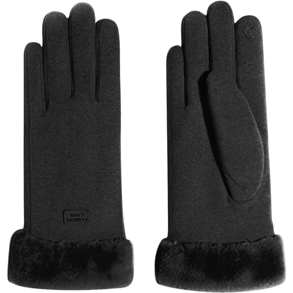 Varme vinterhandsker til kvinder, fleeceforede handsker, vindtætte termiske touchscreen-handsker til udendørs, Nior