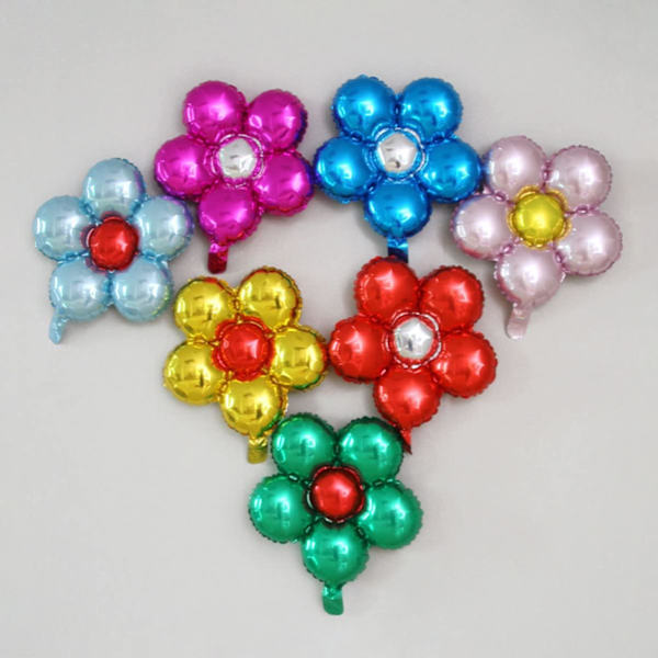 10 stk. Balloner Aluminium Farver Happy Supplies Solsikke Dag Ferie Blomster Fem Tilfældige Valentine Form Dekor Stor Blomst