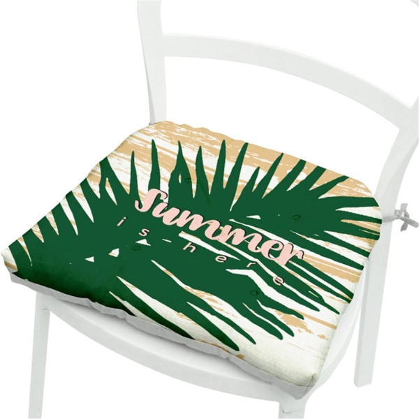Stolsdyna, stolsdyna i tropisk stil 40x40 cm, stoldyna med fäste, tjocka stolskuddar, stoldyna (palmblad, 1 st)