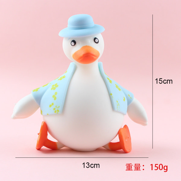 2 pcs Stress Relief Toys Dress Up Duck, Funny Cute Stretchy Soft Duck Squishy Toys,Squeeze Sensory Toys, Squishy Toys (Yellow+White,Small+Large)