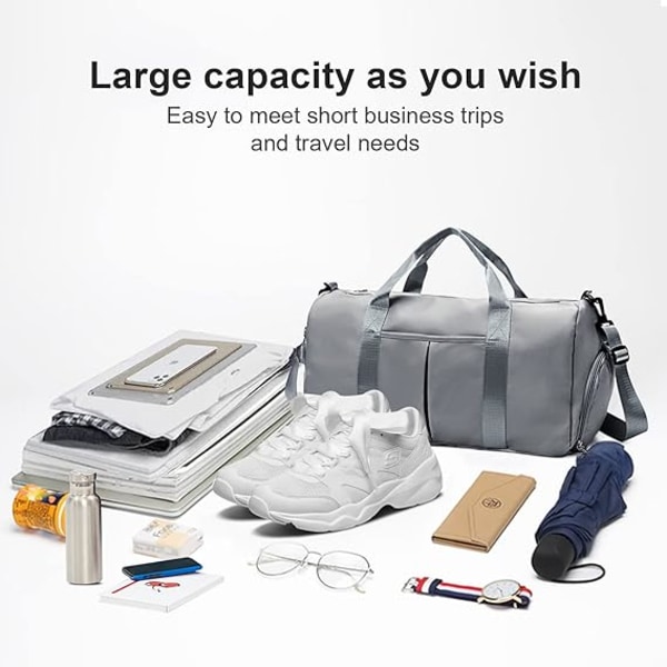 Travel Duffed mulepose, vandtæt foldbar og udvidelig weekendtaske til Swim Sports Gym Bag
