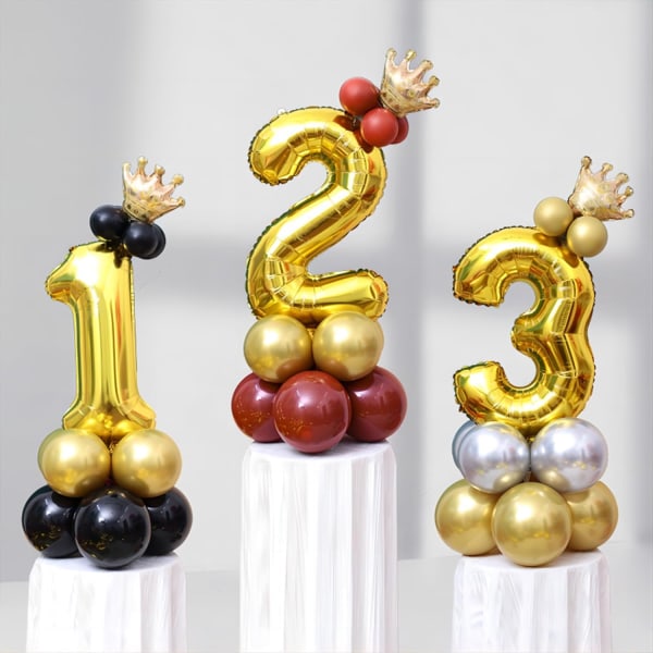 40 tommer guld helium mylar folie nummer balloner, nummer 2 ballon til fødselsdagsdekorationer til børn, jubilæumsfest dekorationer