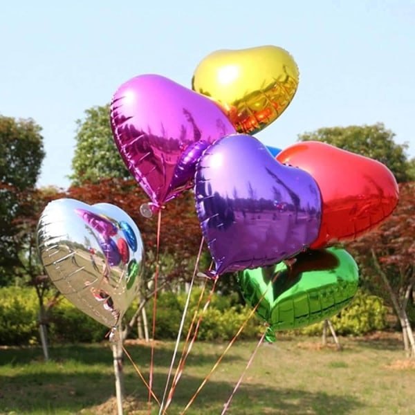 10 stk Lilla folie hjerteformede ballonger 18 tommer hjerte mylar ballonger for baby shower bryllup Valentine dekorasjoner kjærlighet ballonger fest dekorasjoner