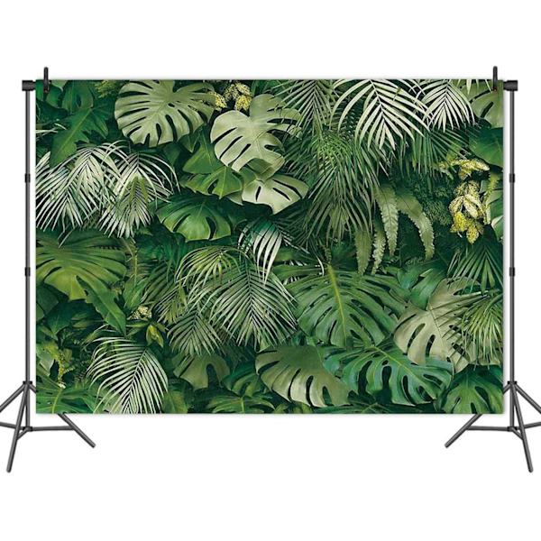 Grön tropisk palmblad bildfotografering bakgrund vinyl 7x5ft djungel safari växter fotobakgrund för hawaiiansk luau festdekor banner