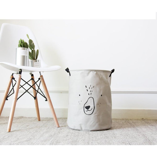 Hopfällbar tvättkorg för barn, hopfällbar leksaksförvaring, leksaksförvaring, klädhållare 35 * 40 cm - grå