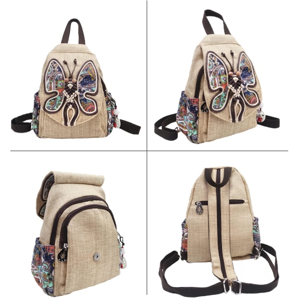 Fjärilsryggsäck Casual Hippie Konvertibel Multifunktionell Remmar Dam Axel Bröst Väska Ryggsäck Handväska Messenger Väska Fjäril