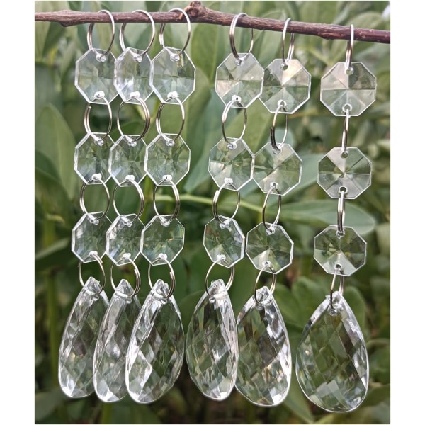 10-delers DIY teardrop akryl krystall hengende perler, julepynt, dekorativ krans, bryllupsfest feiringer.