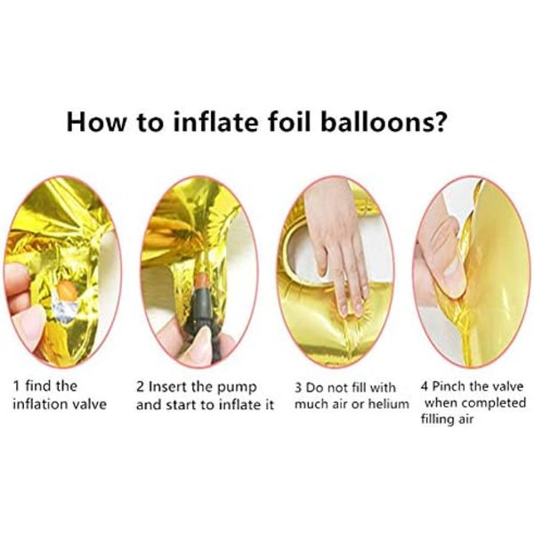 14 stk. kroneballonger i gullfolie - kroneballonger til bursdag, bryllupsfest, babyshower-dekorasjoner - 4 store og 10 små