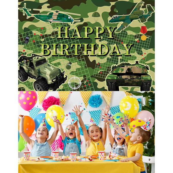 6*4 jalkaa, Naamiointi Syntymäpäiväjuhlakoristelu Camo Hyvää syntymäpäivää Tausta Camo Military Valokuvatausta