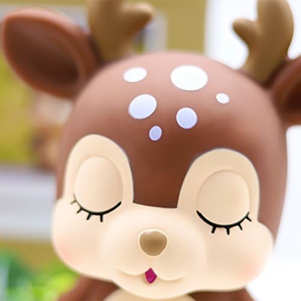 Deer Child Piggy Bank, Boy and Girl Cartoon Drop-Proof Piggy Bank, Children's Day Gift,brown