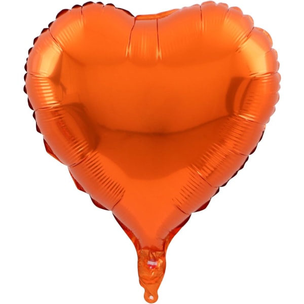10 st Orange folie hjärtformade ballonger 18 tums orange hjärta ballonger för baby shower Bröllop alla hjärtans dekorationer Kärleksballonger Festdekorationer
