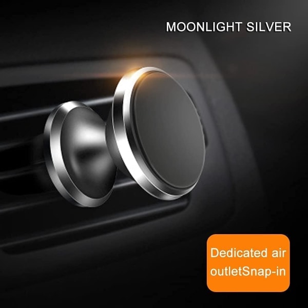 Universal magnetisk biltelefonholder Luftudtag Bilnavigationsbeslag Magnetmagnet Kompatibel med de fleste smartphones (farve: sølv)