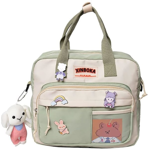 Kawaii Rygsæk Sød Messenger Taske Crossbody Lærred Tote Taske til Kvinder Kawaii Ita Taske med Kawaii Tilbehør