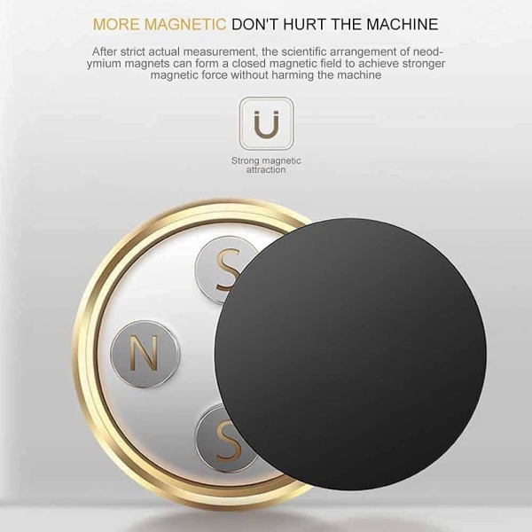 Universal magnetisk biltelefonholder Luftuttak Bilnavigasjonsbrakett Magnetmagnet kompatibel med de fleste smarttelefoner (farge: sølv)
