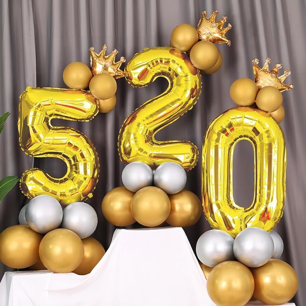 40 tommer guld helium mylar folie nummer balloner, nummer 0 ballon til fødselsdagspynt til børn, jubilæumsfest dekorationer