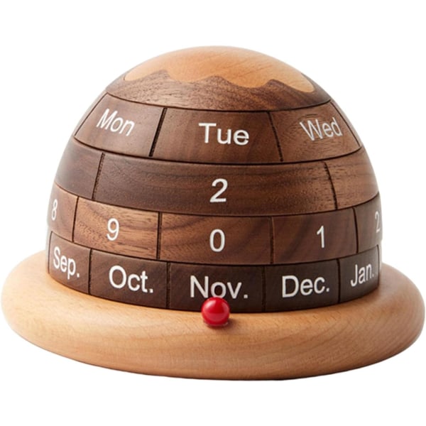 Skrivebordskalender Genanvendelig evigvarende kalender DIY Træ Planetkalender Måned Dato Blokke til Hotel Housewarming gave