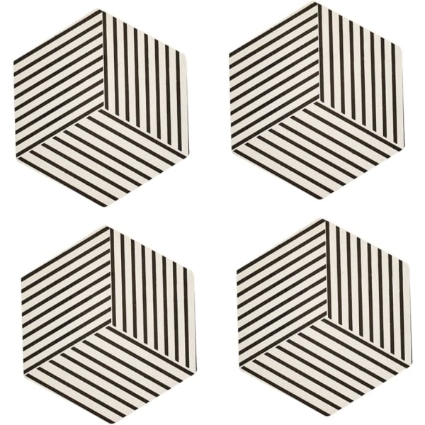 4 stykker kork dekkebrikker av tre grytekluter for tallerken Hjem dekorasjon Stripet matte bordmatte