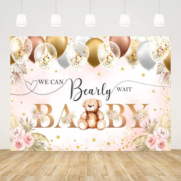 7x5ft Boho Karhu Baby Shower Tausta Suihku Koristeet Ruskeat Ilmapallot Kukat Boheemi Teema Valokuvaus Tausta Baby Shower Juhlatarvikkeet