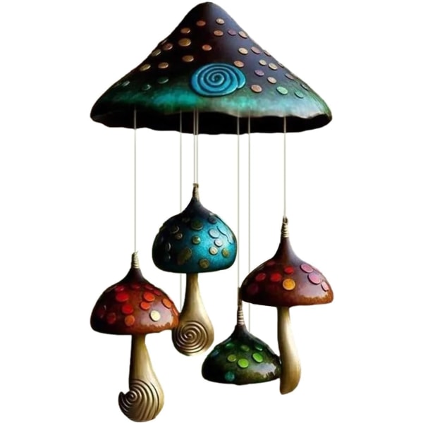 Svampvindklocka, färgglada vindspel till salu Unik konstgjord svampform, dekorativ målad vindklocka i harts