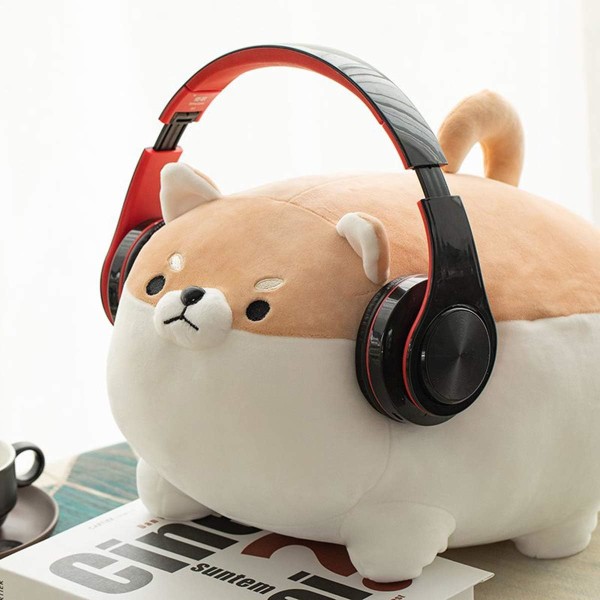Täytetyt eläin Shiba Inu pehmolelu Anime Corgi Kawaii pehmo koiran pehmeä tyyny, pehmolelu lahjat pojille tytöille (ruskea, 15,7")