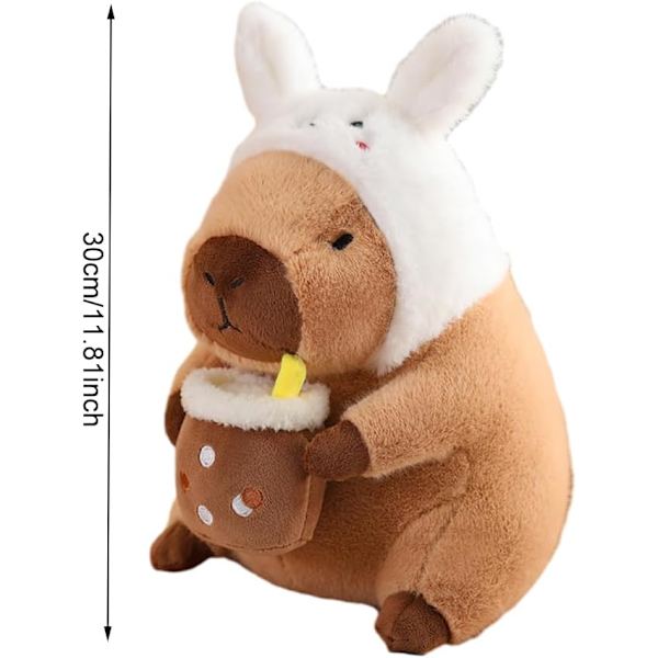 Söt Capybara Plyschleksak, Capybara Gosedjur för Vuxna, Mjuk Plyschdocka Kudde, Heminredning för Barnpresenter, Kanin