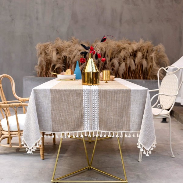 Suorakaiteen muotoinen pöytäliina puuvillainen pellava Vintage koriste pöytäliina pöytäliina suorakulmio 140x200 cm keittiön pöytään