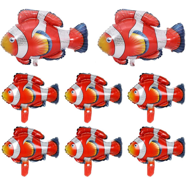 8 stk. tropiske fisk balloner aluminium folie havdyr balloner til sommer strand tropisk tema fest fødselsdag baby shower bryllup fest dekorationer