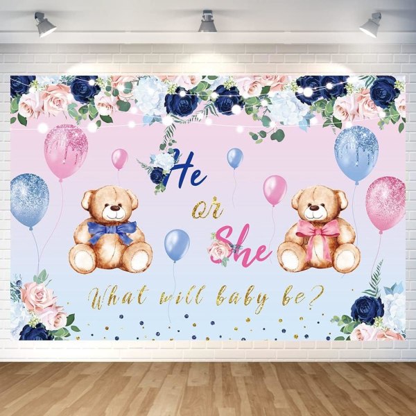 8*4 ft,Baby Gender Reveal Party Decoration Baby Shower Backdrop Photo Background Poster for Baby Gender Reveal Party Decorations Party Supplies