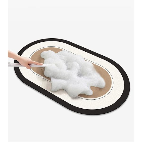 Sklisikker diatomitt stein badematte anti mugg rask tørking minimalistisk ellipse diatom stein badematte gummi absorberende dusjmatte badematte