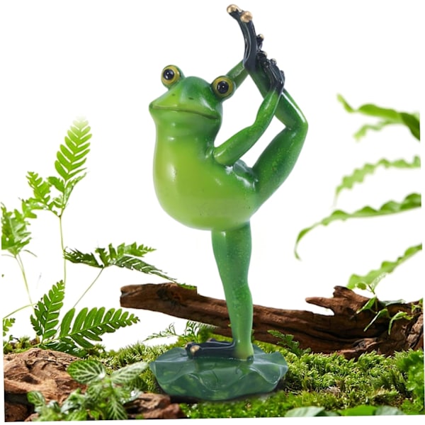 Frosk Statuer, 18,3 cm/7,2 tommers Resin Yoga Frosk Figurer, Bordplate Frosker Ornament, Dekorativ Dyrelandskapsskulptur for Hagedekorasjon