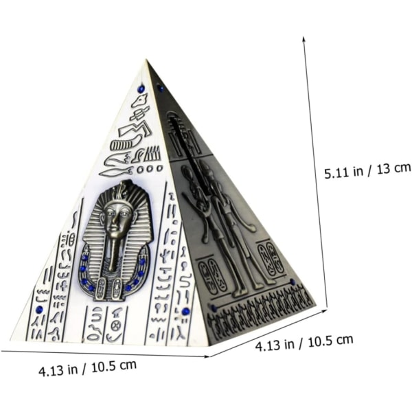 Sparegris Hjem Indretning Ornamenter til Skrivebord Gamle Ægyptiske Pyramide Model Simulering Pyramide Hjem Indretning, SØLV