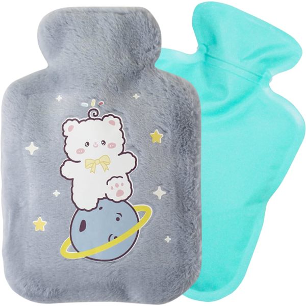 Lasten kuumavesipullo kannella 750 ml, kuumavesipullo etutaskulla, irrotettava ja pestävä kylmiin talvipäiviin, jouluun ja talveen,C