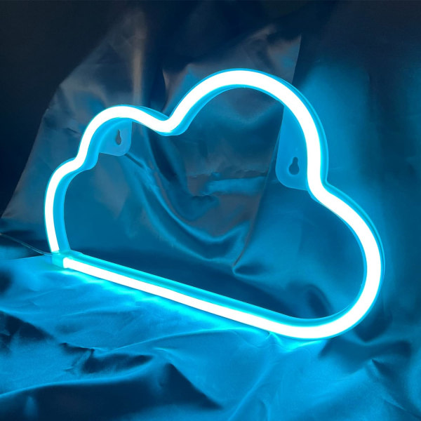 Cloud Neon-skilte, batteri- eller USB-drevet skiltformet dekorationslys Æstetisk Teen-pige Børneværelse Jul Fødselsdag-blå