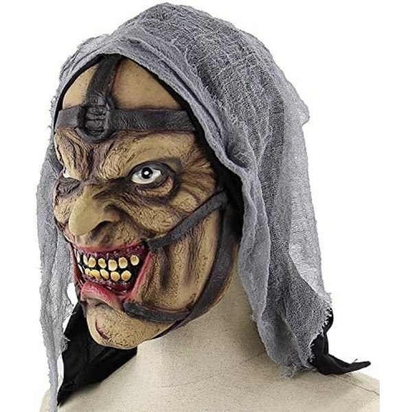 Gammel kvinde heks maske Halloween kostume uhyggelig skræmmende fest cosplay dekoration tilbehør