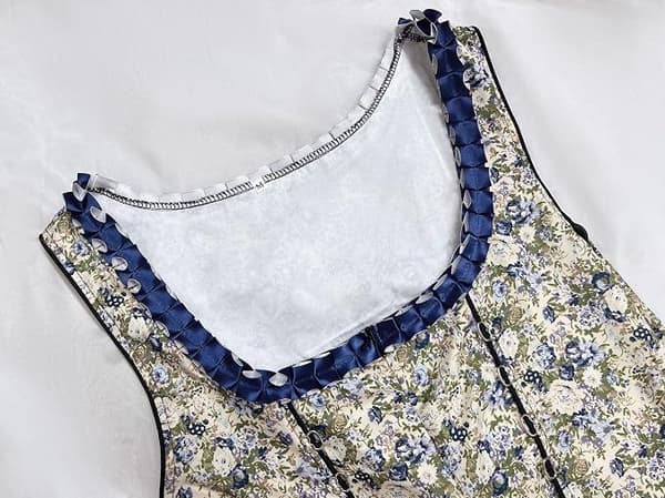 Dirndl til kvinder, traditionel midikjole til kvinder, dirndl-kjole med blonder inkl. dirndl-bluse og dirndl-forklæde, 3 dele, til Oktoberfest og blue XL
