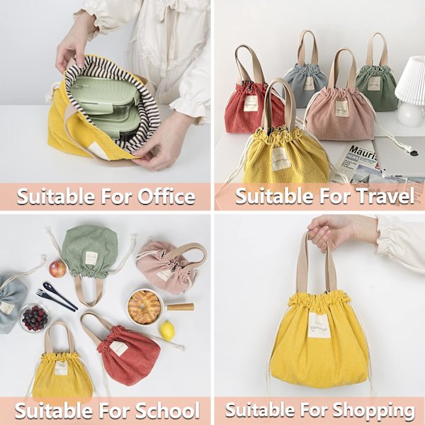 Sød plys makeup taske, japansk stil tote taske, snørebånd kosmetik taske, bærbar rejse opbevaringsarrangør egnet til studerende, camping (Pink)
