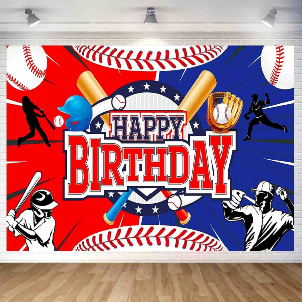 5*3 FT,Baseball Birthday Party Decoration Baseball Happy Birthday Backdrop Baseball Photo Background