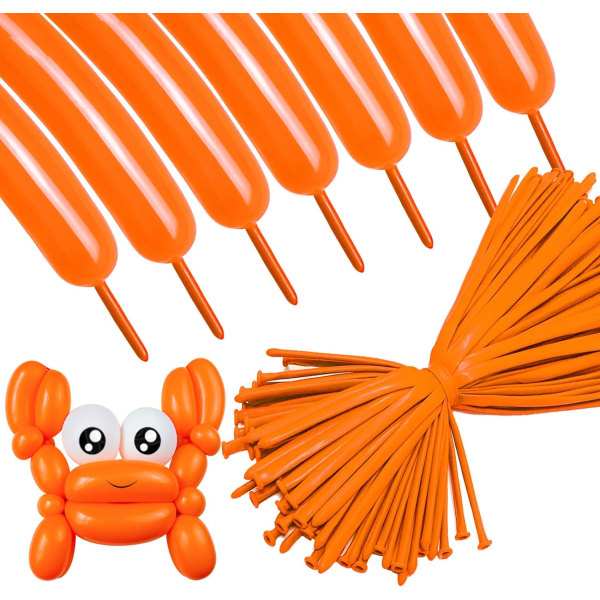 260 pitkää ilmapalloa 100 kpl oranssia kiertyvää eläinilmapalloa paksuuntuvaa lateksia muotoilevaa pitkää magic eläinmalleihin juhliin