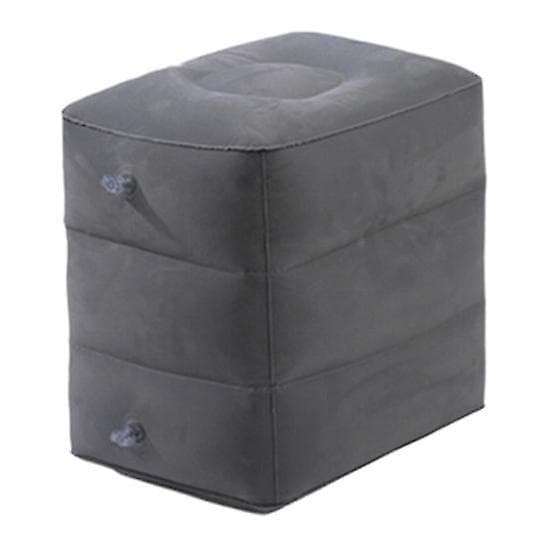 Inflatable Foot Rest Pillow for Airplane Adjustable Height Durable Soft General Use Foldable Portable Dark Grey