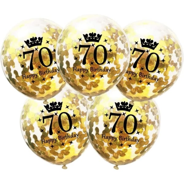 Antall ballonger 70 gull - 70-års bursdagsdekorasjoner Ballonger 12 tommer, ballonger Nummer 70 ballonger gullballonger Bursdagsfestdekorasjoner