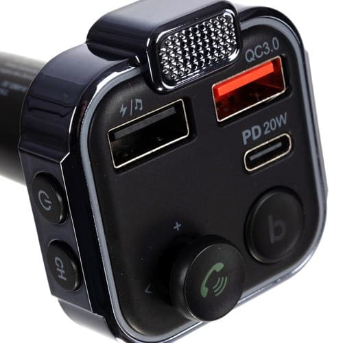 Bluetooth FM-sender & Oplader 20w - Til bilen - Biloplader