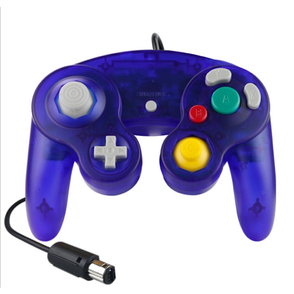 Gamecube Gamepad, 2-pack klassisk gamepad med vibrationsjoystick Transparent Blue